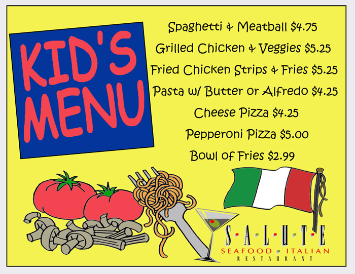 Salute Italian and Seafood Restaurant Menu Gulfport MS 39501